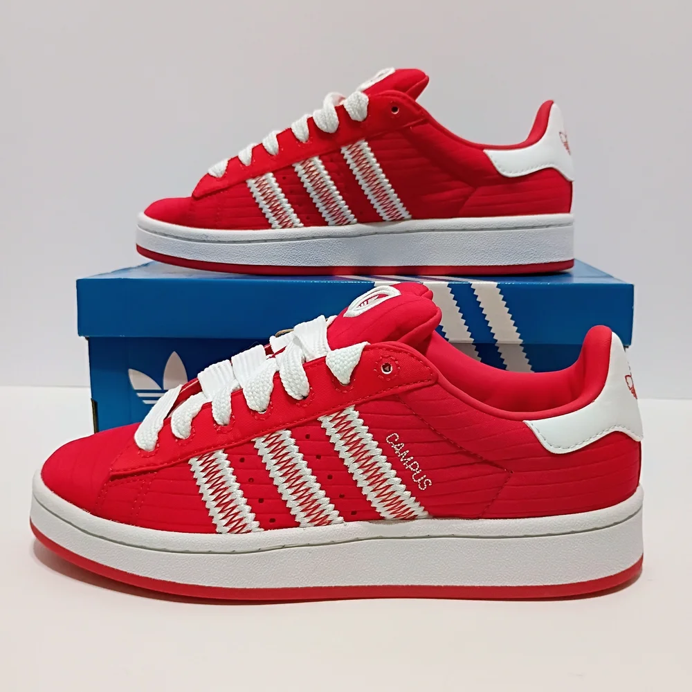 Adidas Campus 00s Red Halo Blush Premium Suede Sneakers - Picture 2 of 14